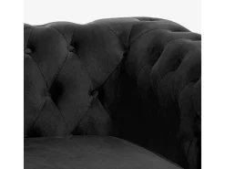 Sillón de salón de estilo clásico Chesterfield de terciopelo Coventry - Negro