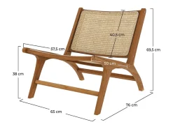 Sillón de teca y ratán natural - Kilka