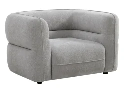 Sillón de tejido chenille gris producto eco-responsable TALIENA