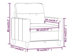 Sillón de tela amarillo claro 60 cm