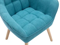 Sillón de tela azul acolchado. Estilo escandinavo. CASERTA