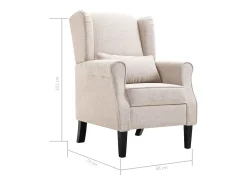 Sillón de tela beige