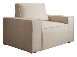 Sillón de tela beige estilo diseño AMELIA