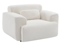Sillón de tela borreguito con cojín incluido crema