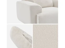 Sillón de tela borreguito con cojín incluido crema