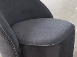 Sillón de tela bouclette antracita. Estilo design. ELFIRA