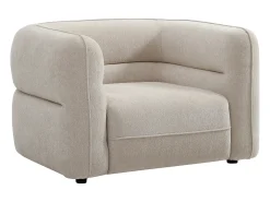 Sillón de tela chenilla beige producto ecorresponsable TALIENA
