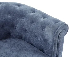 Sillón de tela color azul forma mítica CHESTERFIELD