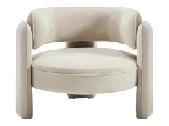 Sillón de tela color beige forma redonda ZORIMO