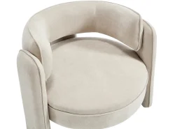 Sillón de tela color beige forma redonda ZORIMO