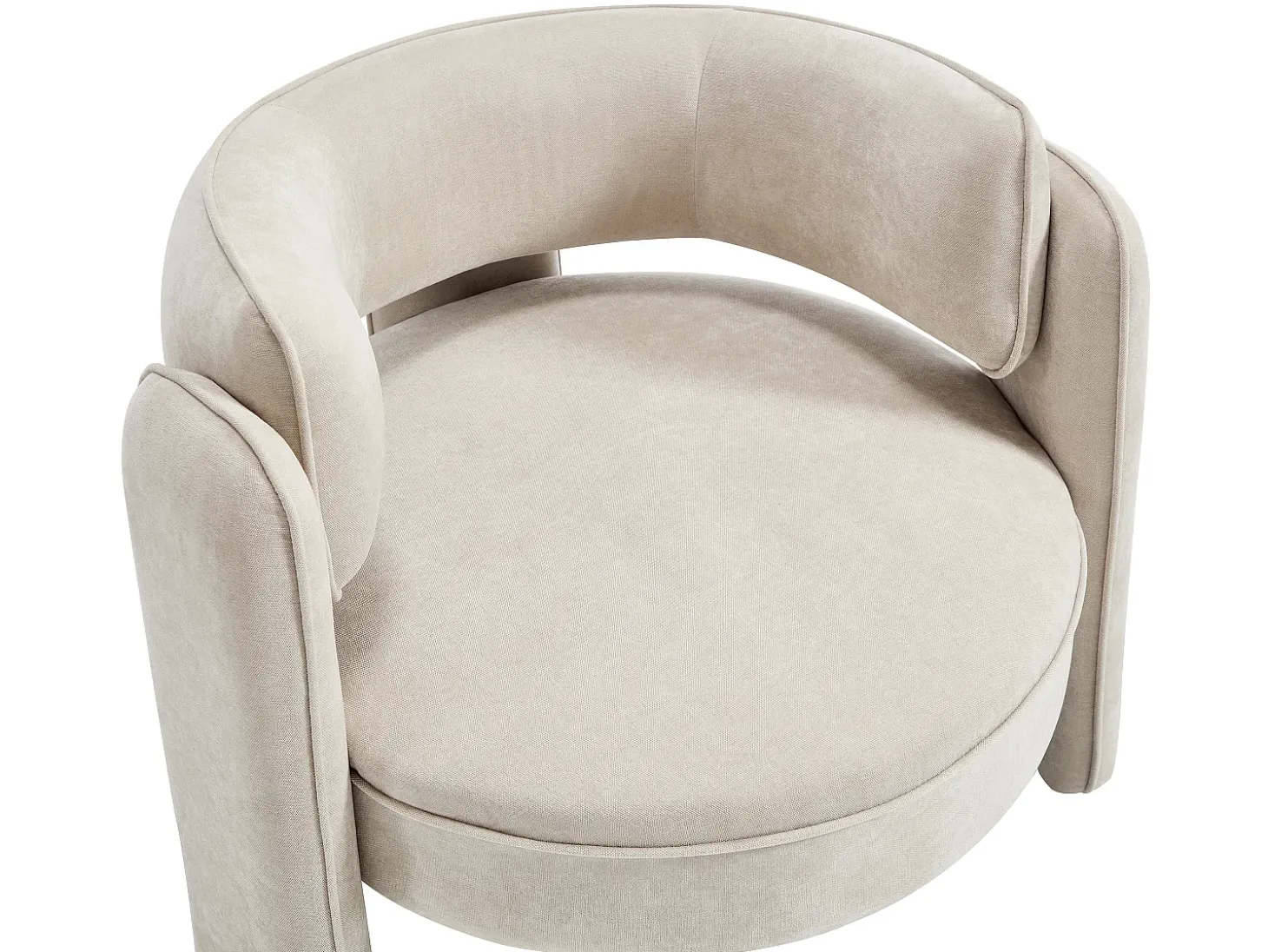 Sillón de tela color beige forma redonda ZORIMO
