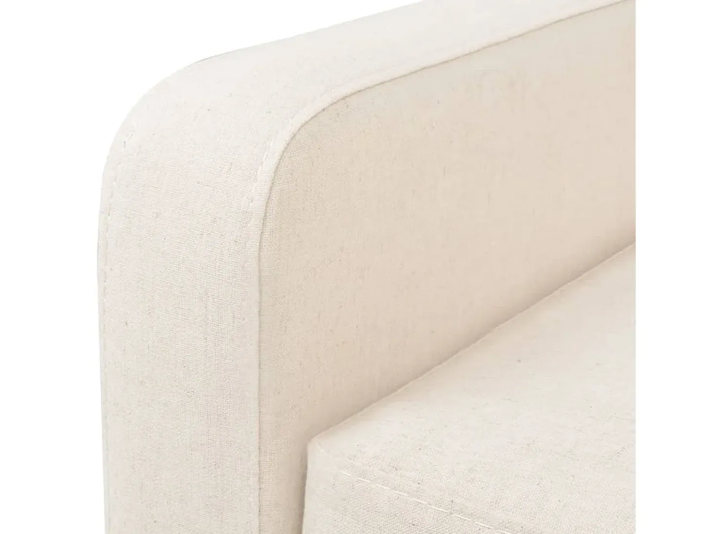 Sillón de tela color blanco crema ES26895