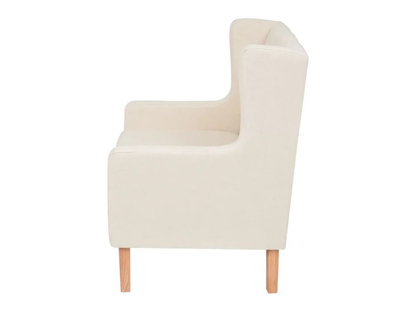 Sillón de tela color blanco crema ES26895