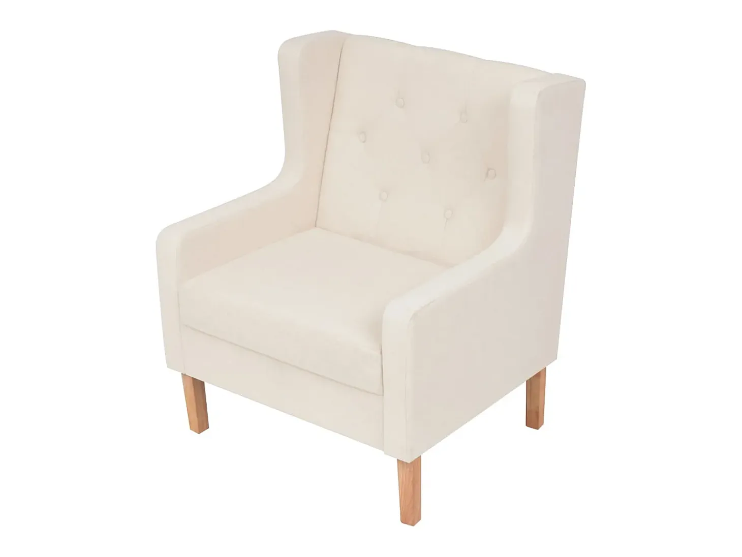Sillón de tela color blanco crema