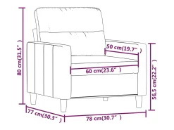 Sillón de tela color crema 60 cm