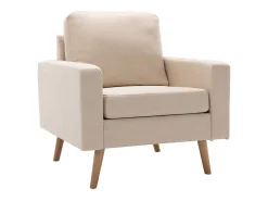 Sillón de tela color crema