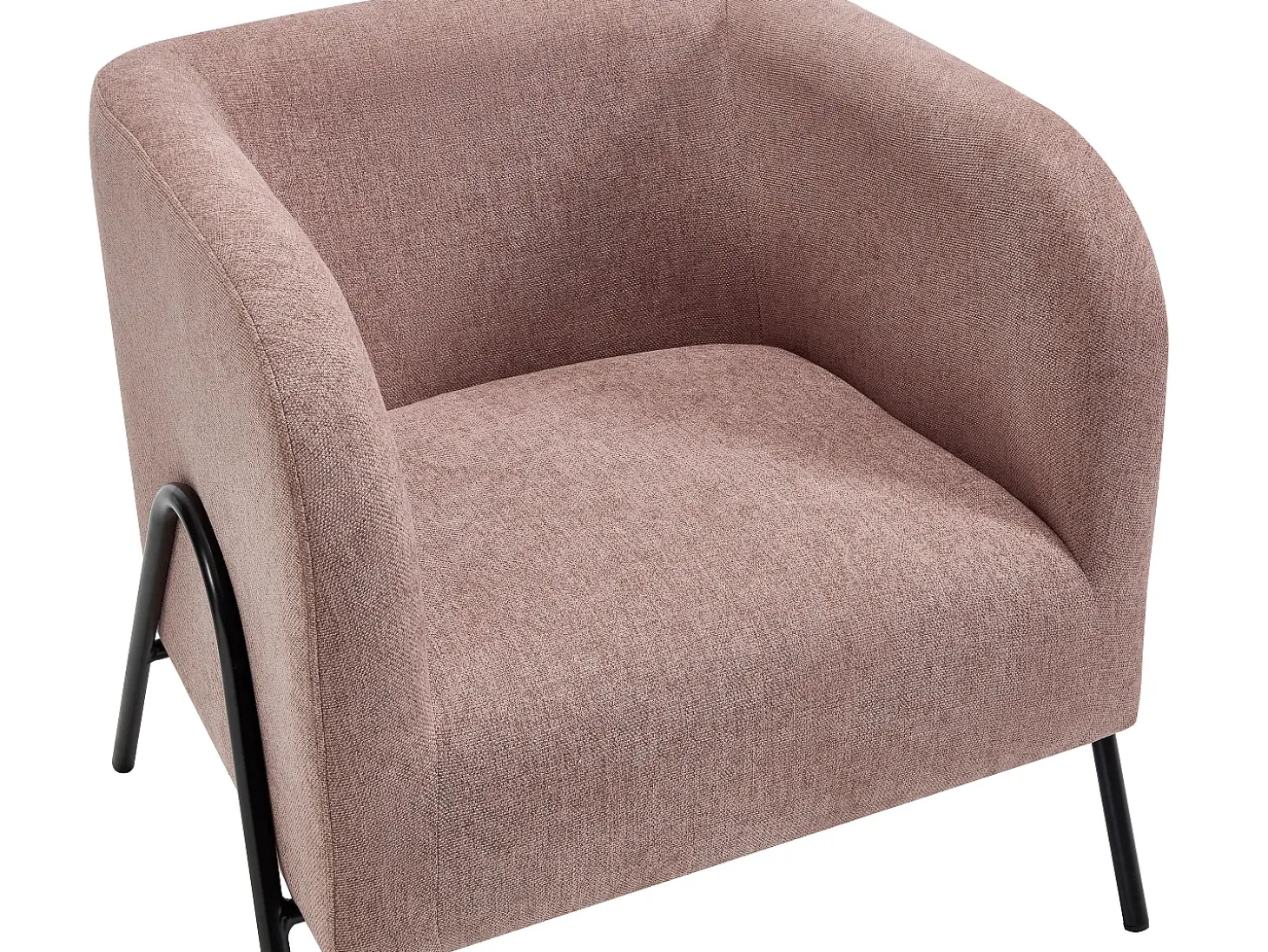 Sillón de tela color rosa con patas de acero BLINODA