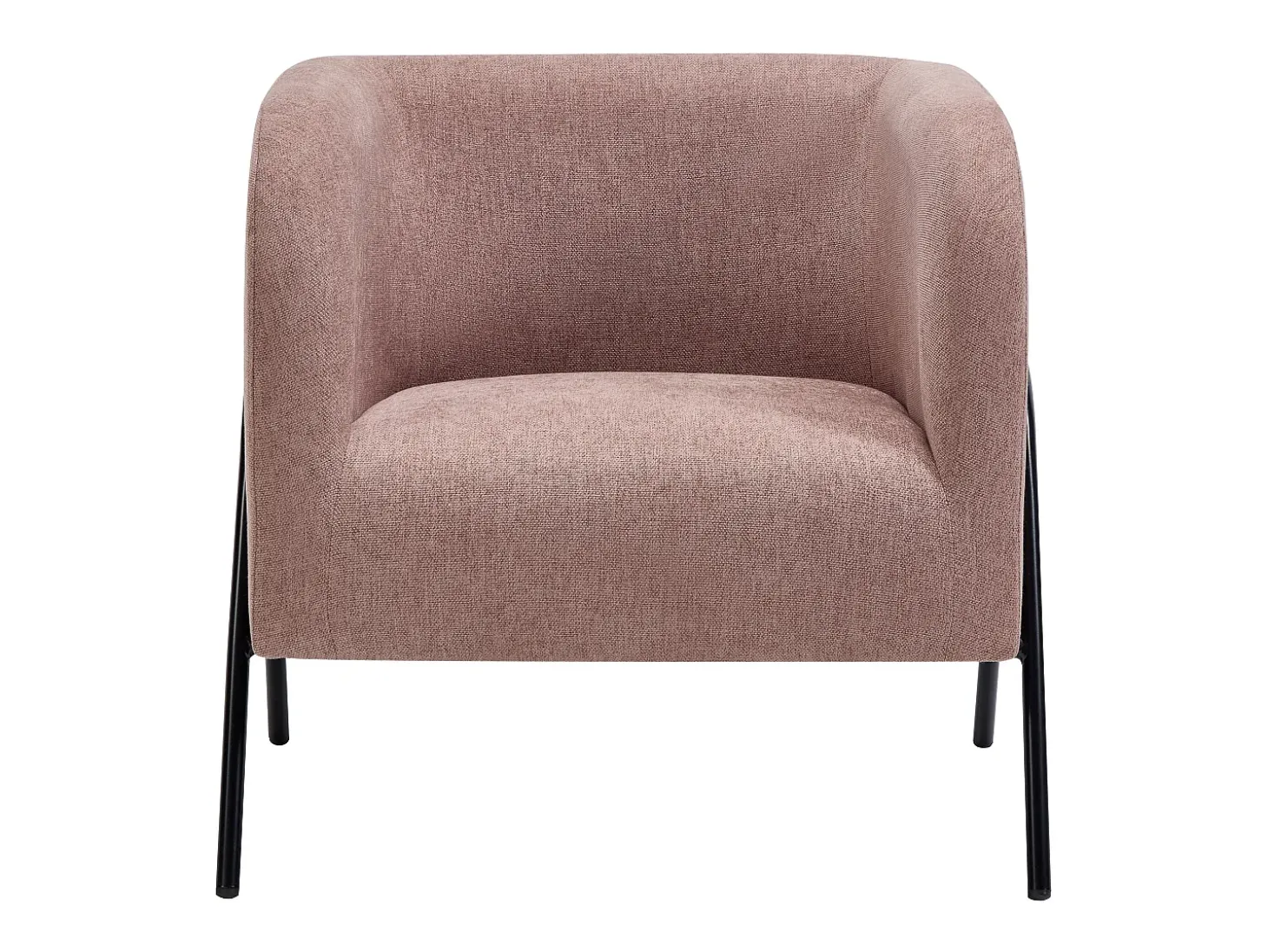 Sillón de tela color rosa con patas de acero BLINODA