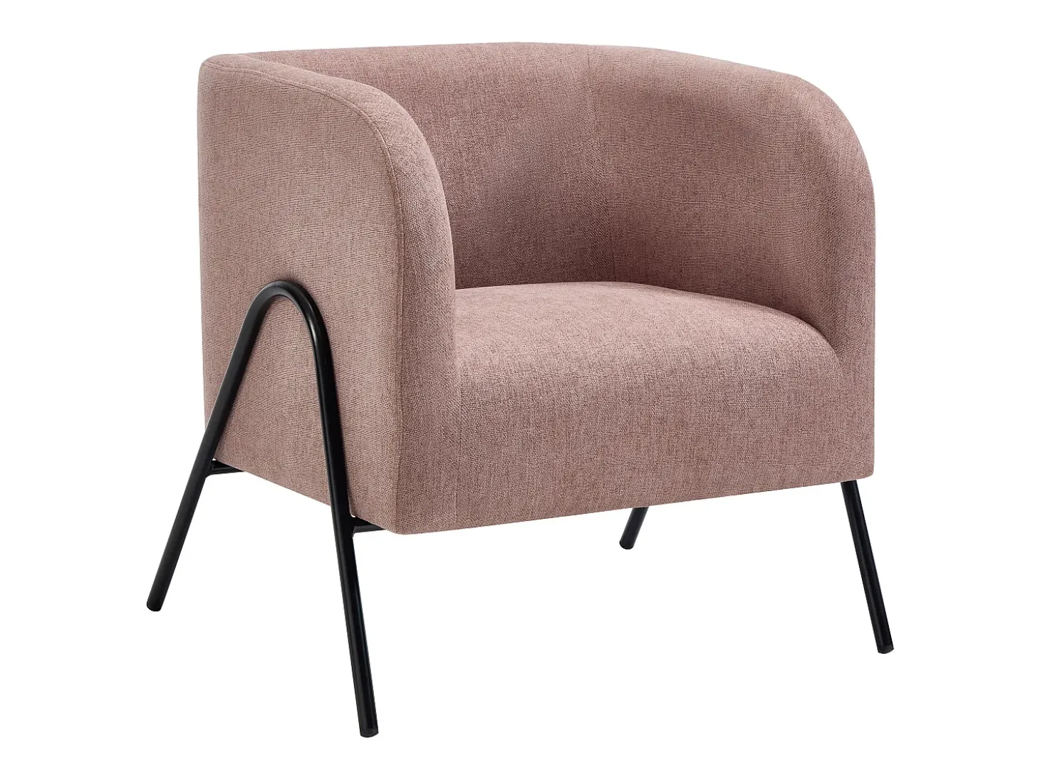 Sillón de tela color rosa con patas de acero BLINODA