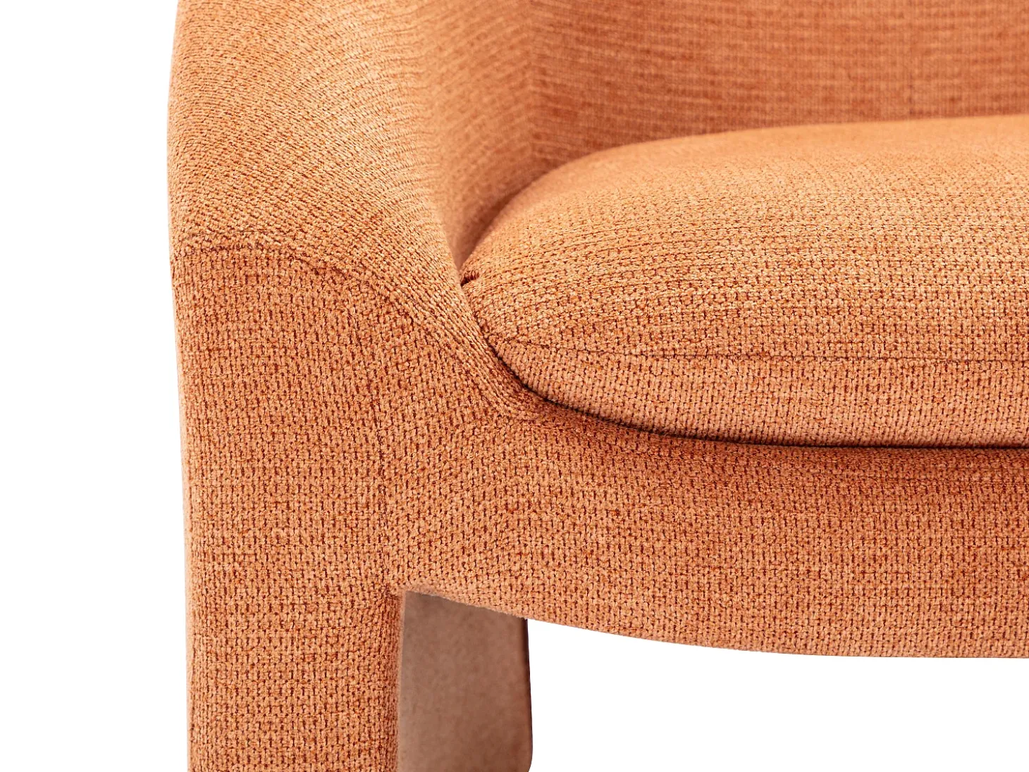 Sillón de tela color terracota estilo diseño OSSANA