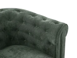 Sillón de tela color verde forma mítica CHESTERFIELD
