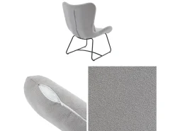 Sillón de tela con cojín gris claro