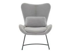 Sillón de tela con cojín gris claro