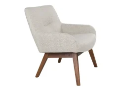 Sillón de tela de arena con pies de nogal