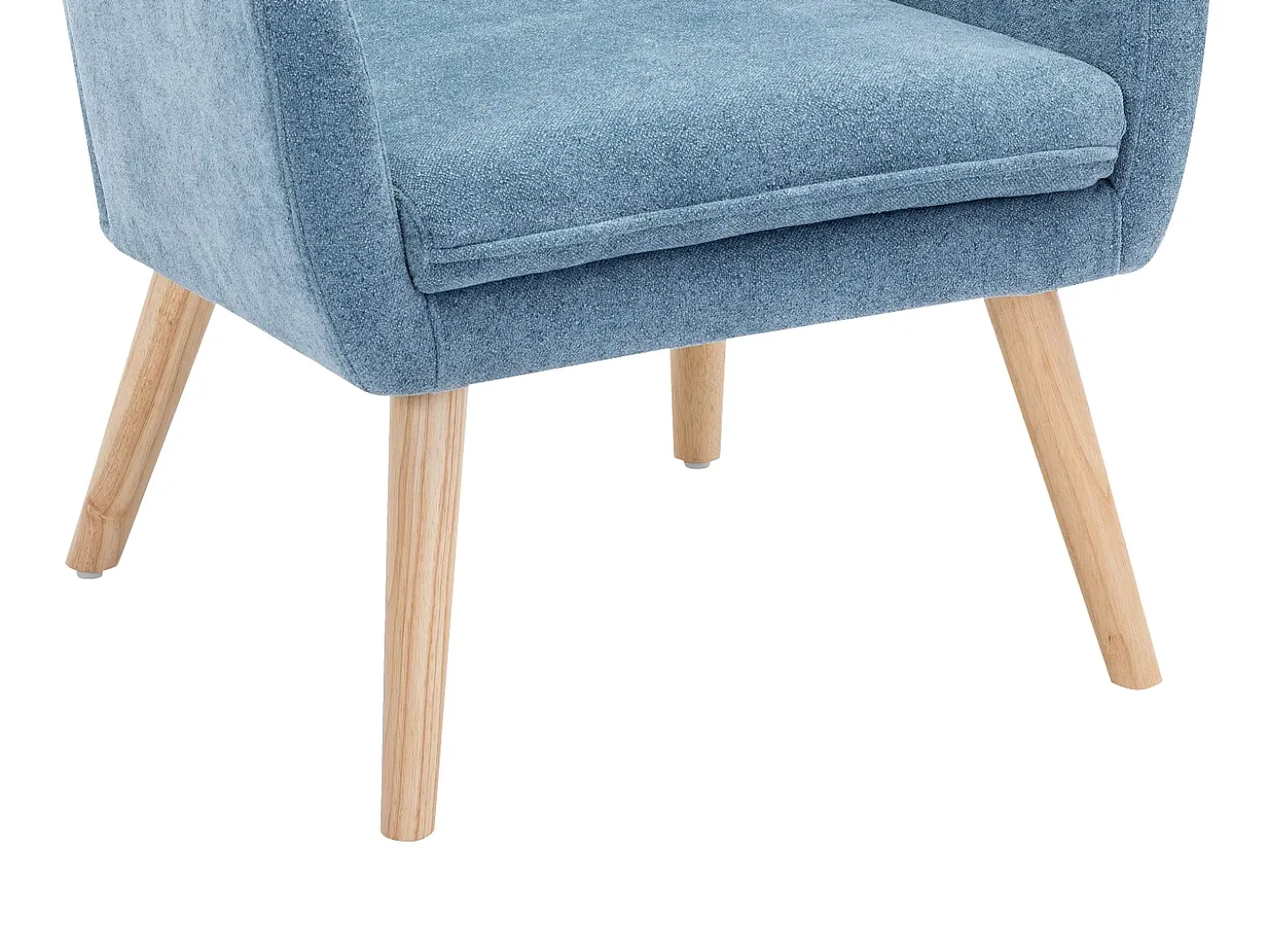 Sillón de tela de color azul. Estilo escandinavo. SERINO
