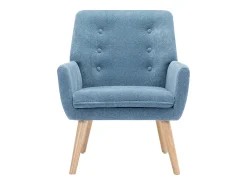 Sillón de tela de color azul. Estilo escandinavo. SERINO