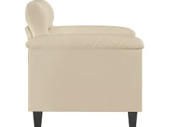 Sillón de tela de microfibra color crema 60 cm