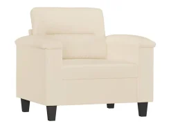 Sillón de tela de microfibra beige 60 cm