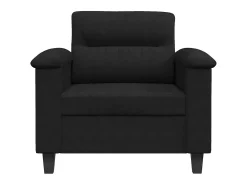 Sillón de tela de microfibra negro 60 cm