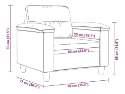 Sillón de tela de microfibra negro 60 cm