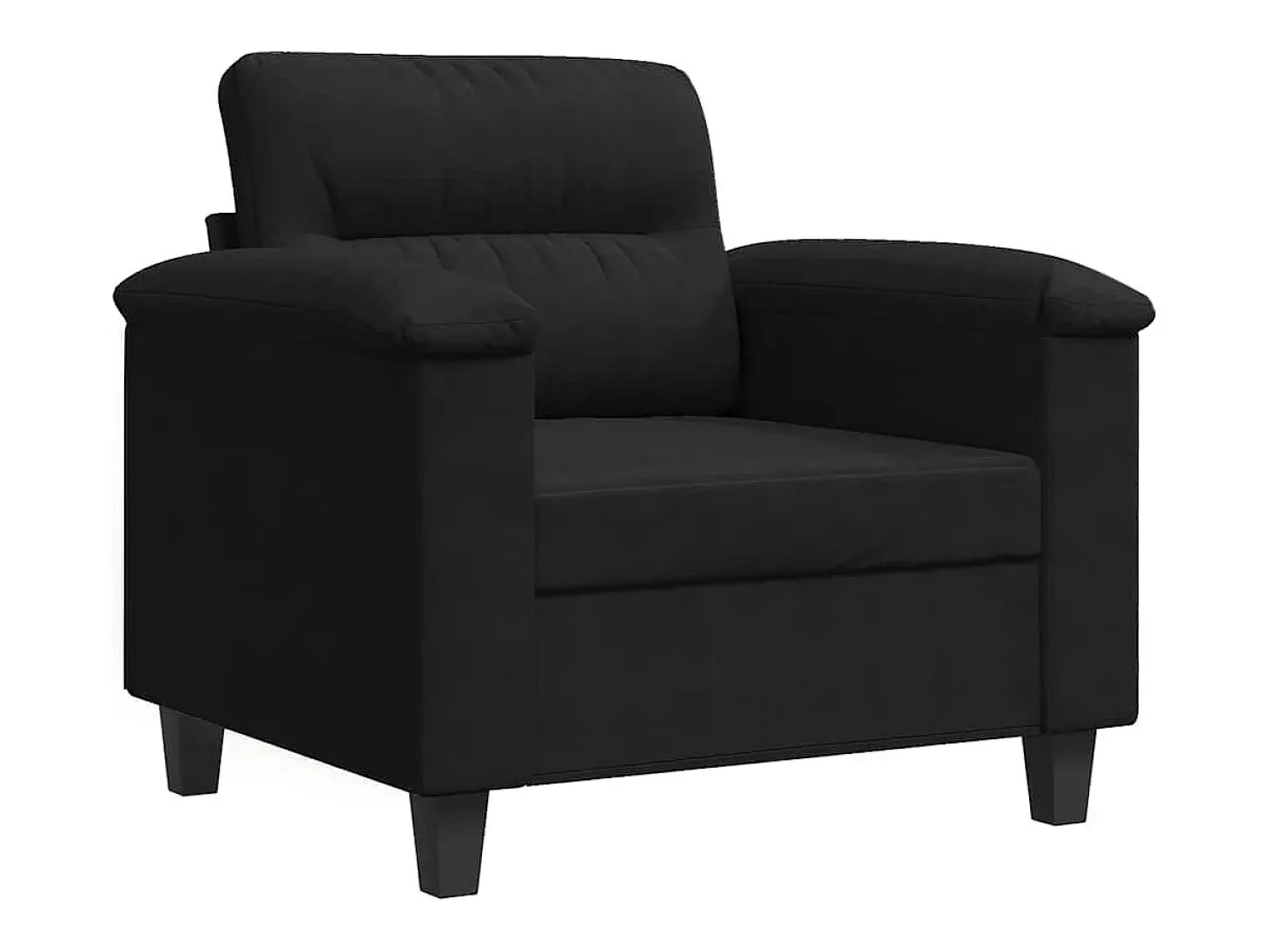 Sillón de tela de microfibra negro 60 cm