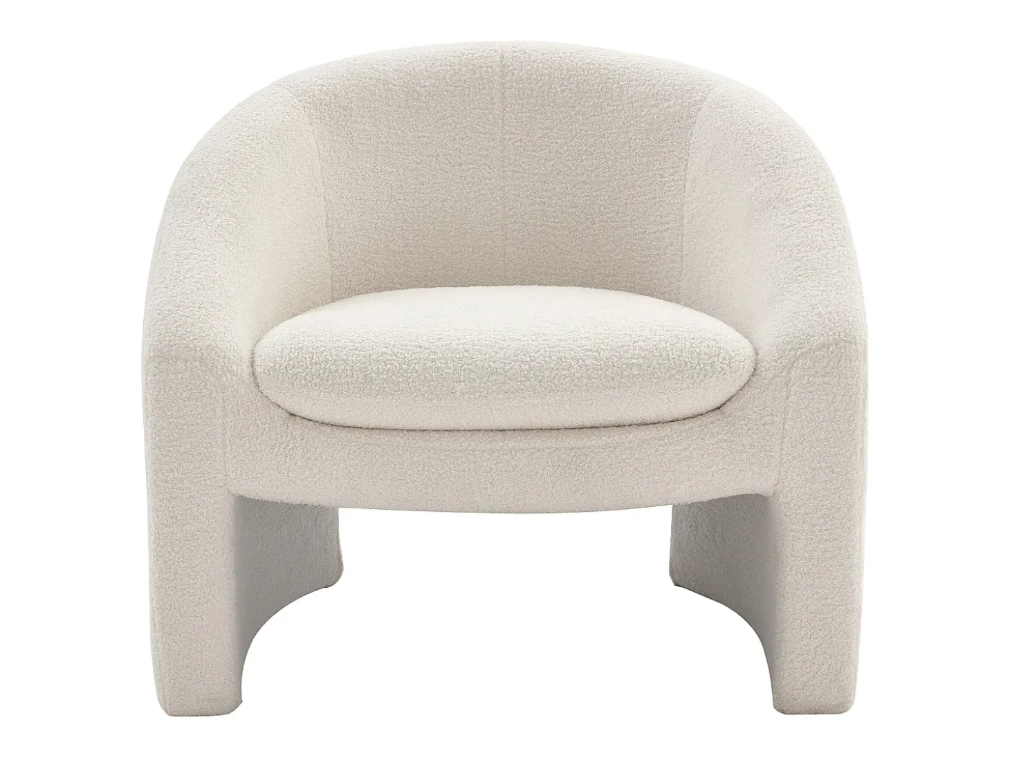 Sillón de tela de rizo blanco estilo diseño OSSANA