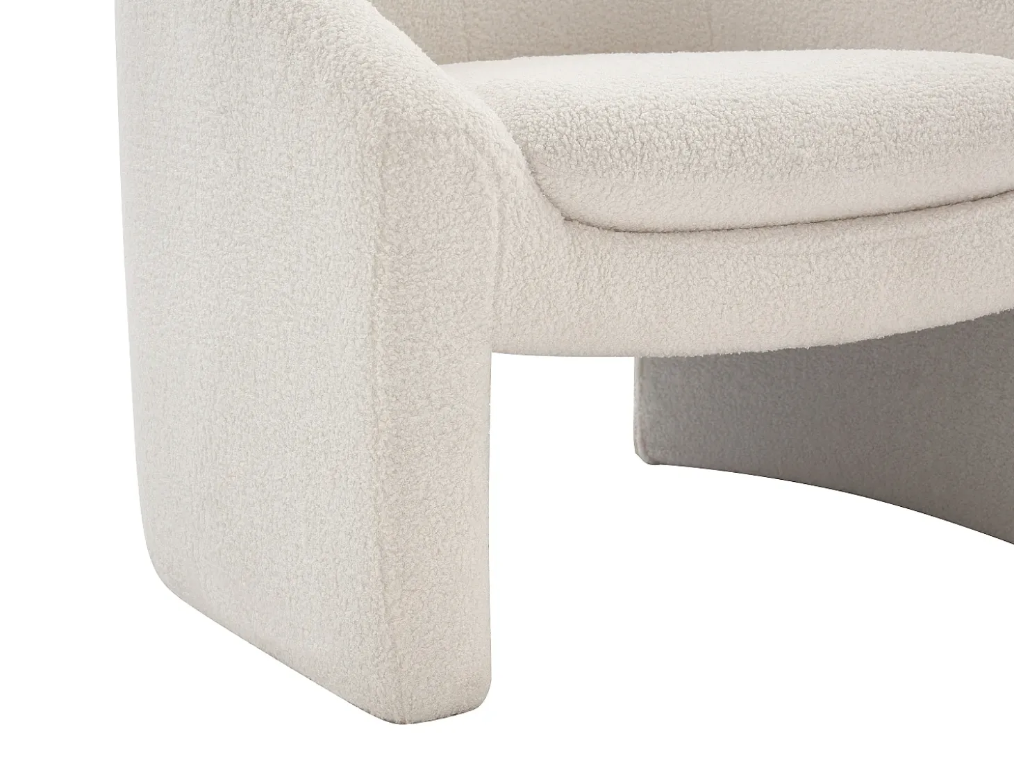Sillón de tela de rizo blanco estilo diseño OSSANA