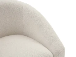 Sillón de tela de rizo blanco estilo diseño OSSANA