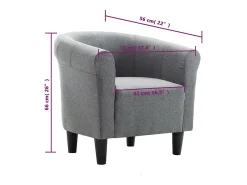 Sillón de tela gris claro