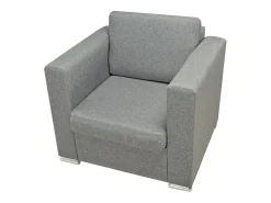 Sillón de tela gris claro