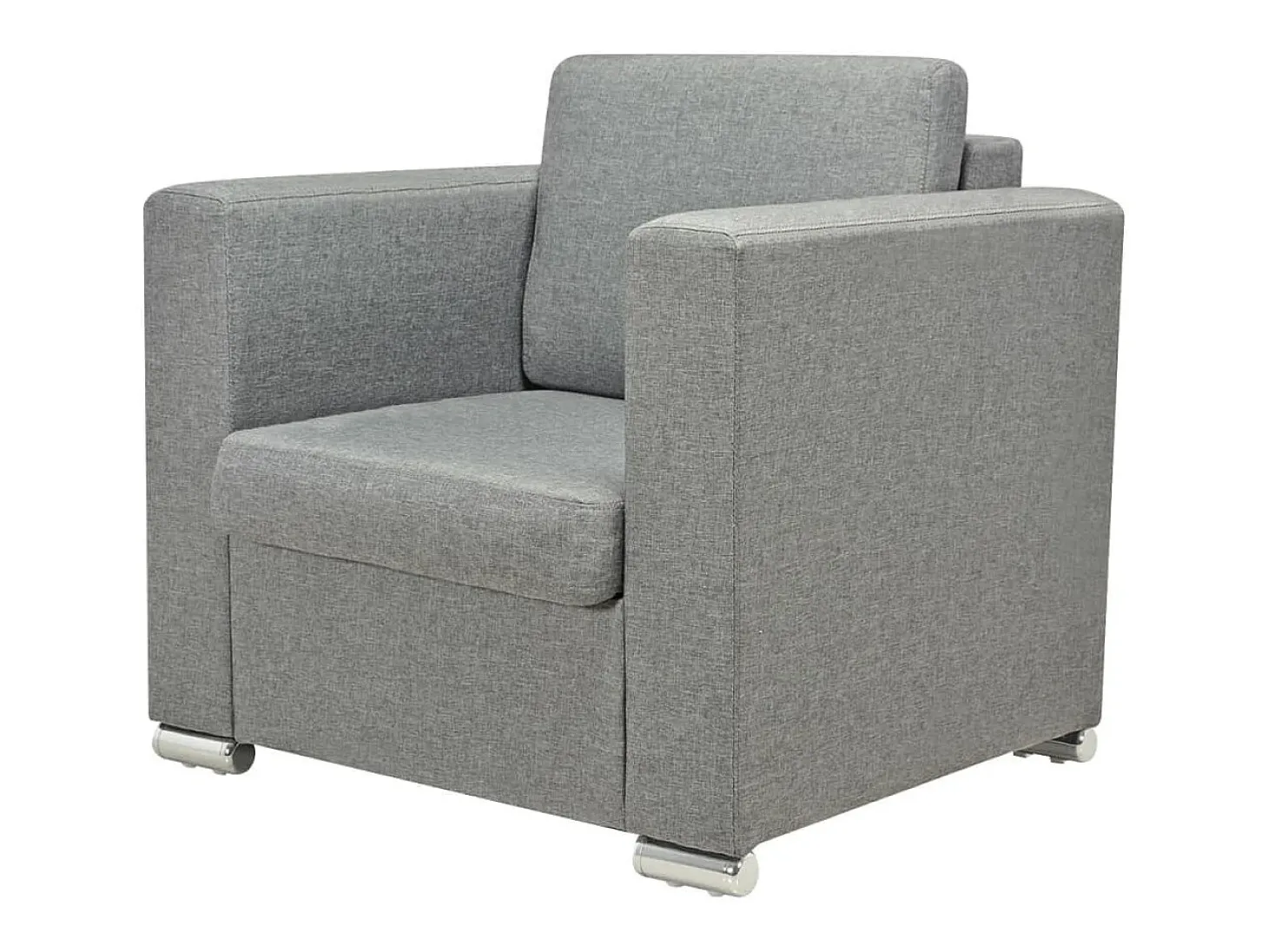 Sillón de tela gris claro