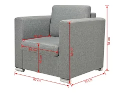 Sillón de tela gris claro