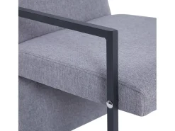 Sillón de tela gris claro