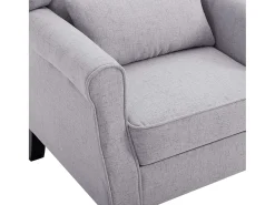 Sillón de tela gris claro