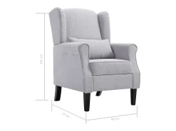 Sillón de tela gris claro