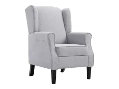 Sillón de tela gris claro