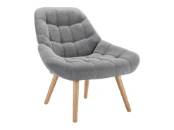 Sillón de tela gris estilo escandinavo capitoné LUOSTO