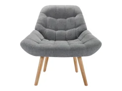 Sillón de tela gris estilo escandinavo capitoné LUOSTO