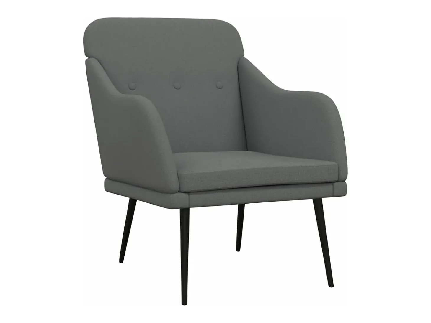 Sillón de tela gris oscuro 63x76x80 cm