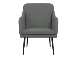 Sillón de tela gris oscuro 63x76x80 cm